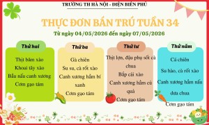 Thực đơn bán trú Tuần 34, Năm học 2025-2026